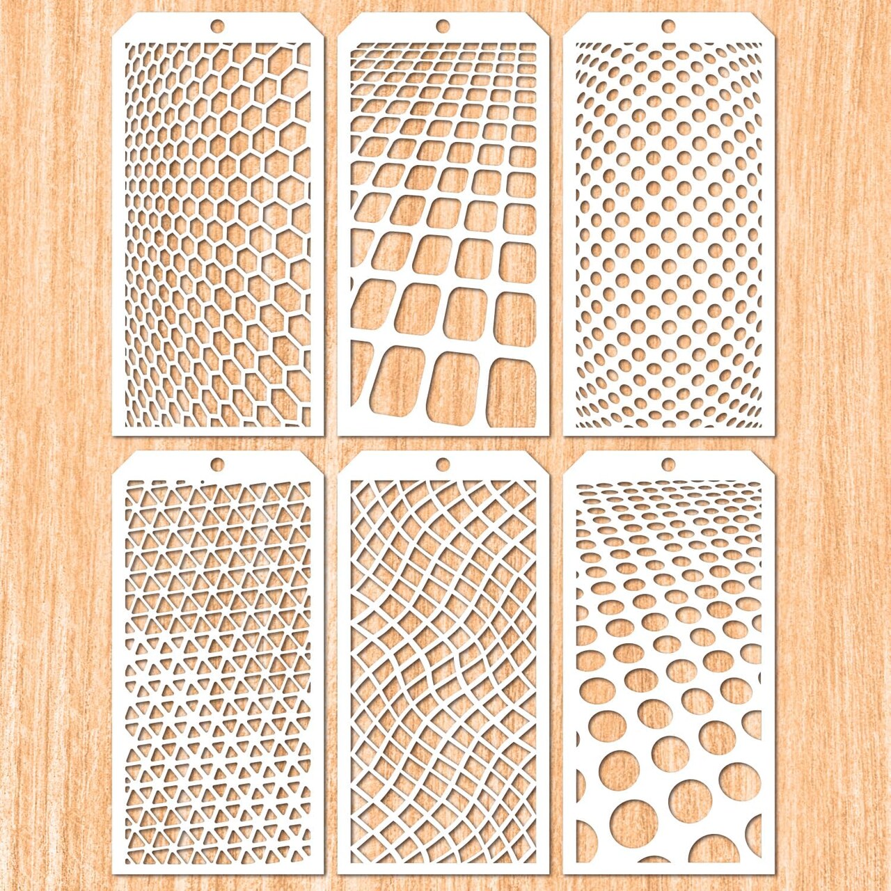 6 Pieces DIY Geometric Decorative Stencils Painting Templates Art Drawing Stencil Templates for Scrapbooking Cookie Tile Furniture Wall Floor Decor Drawing Tracing DIY Art(Geometry)